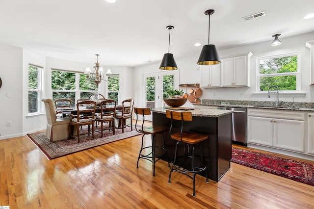 31 Goodwin Farms Ct, Travelers Rest, SC 29690 - kitchen featuring a sink, stainless steel dishwasher, plenty of natural light, a kitchen island, and recessed lighting