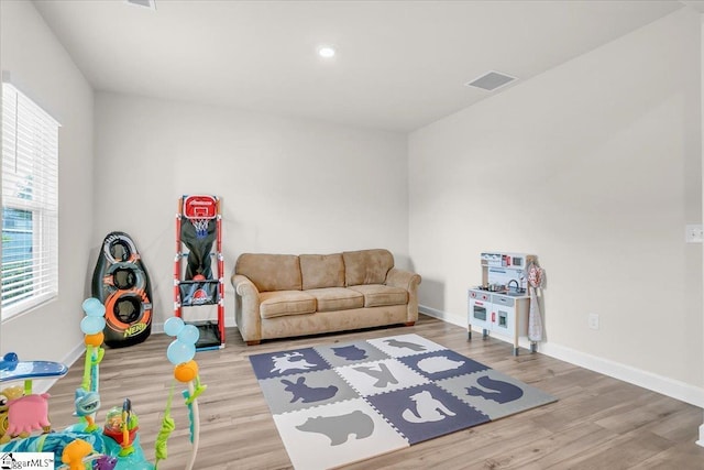 204 Hazelcroft Dr, Fountain Inn, SC 29644 - rec room featuring wood finished floors, baseboards, and recessed lighting