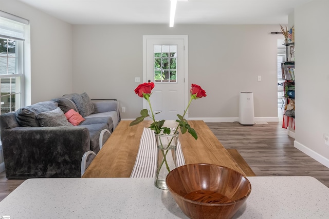 11 Adger St, Pelzer, SC 29669 - living area featuring wood finished floors and baseboards
