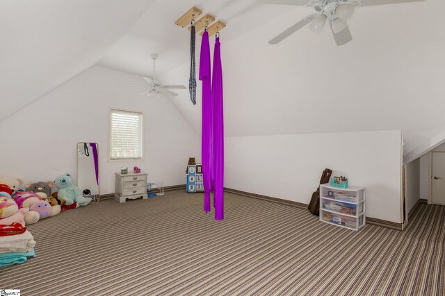 15 Paddington Ave, Greenville, SC 29609 - bonus room featuring a ceiling fan, vaulted ceiling, carpet, and baseboards