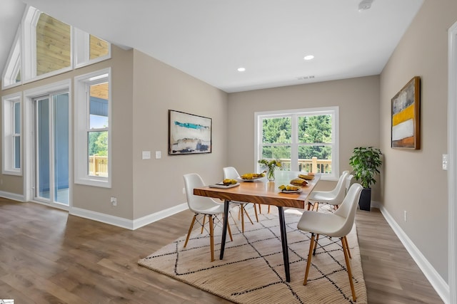 21 Old American Blvd, Pendleton, SC 29670 - dining area featuring wood finished floors, baseboards, and recessed lighting