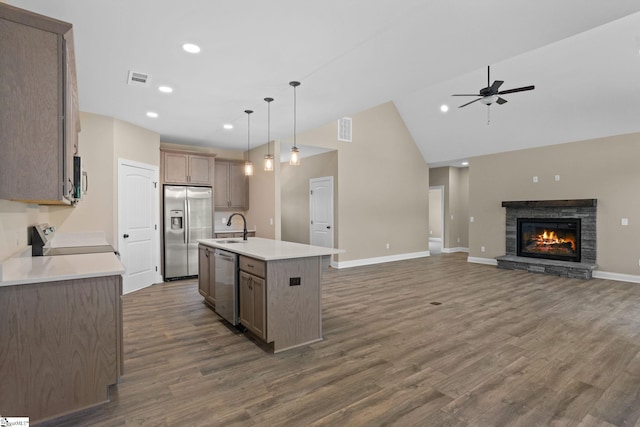 21 Old American Blvd, Pendleton, SC 29670 - kitchen with appliances with stainless steel finishes, a ceiling fan, a sink, baseboards, and recessed lighting