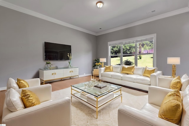 9 Sheldrake Pl, Simpsonville, SC 29681 - living room with crown molding, light wood finished floors, and baseboards