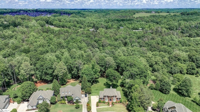 bird's eye view of a heavily wooded area