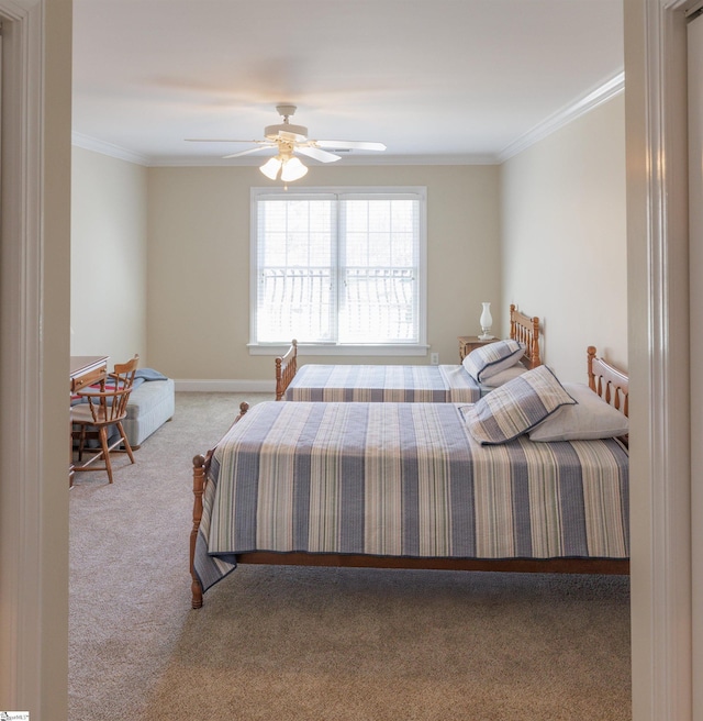 7 Collina Ct, Greenville, SC 29609 - carpeted bedroom with crown molding, baseboards, and a ceiling fan
