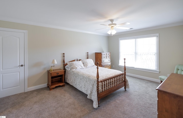 7 Collina Ct, Greenville, SC 29609 - carpeted bedroom featuring crown molding, baseboards, and a ceiling fan