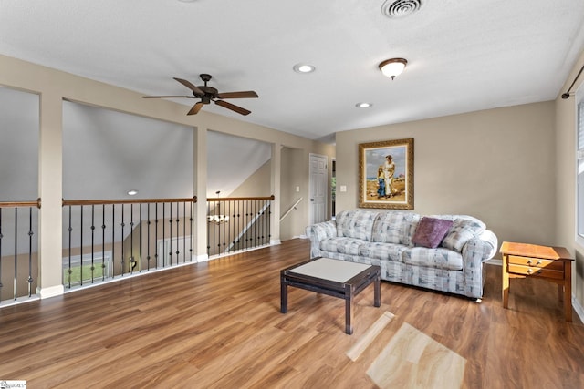 21 Pebble Creek Way, Taylors, SC 29687 - living area with ceiling fan, wood finished floors, recessed lighting, and baseboards