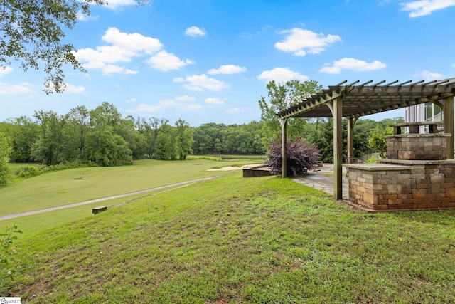 21 Pebble Creek Way, Taylors, SC 29687 - view of green lawn with a pergola and view of golf course