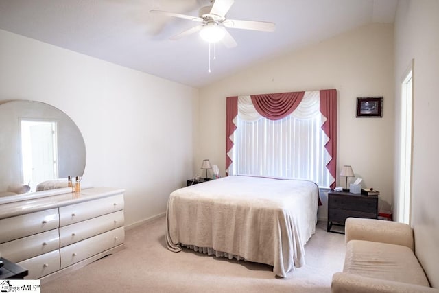 521 N Calhoun Shores Pkwy, Calhoun Falls, SC 29628 - carpeted bedroom featuring vaulted ceiling and a ceiling fan