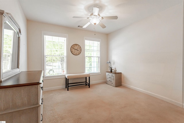 30 Kittery Dr, Greenville, SC 29615 - sitting room featuring baseboards, plenty of natural light, carpet flooring, and a ceiling fan