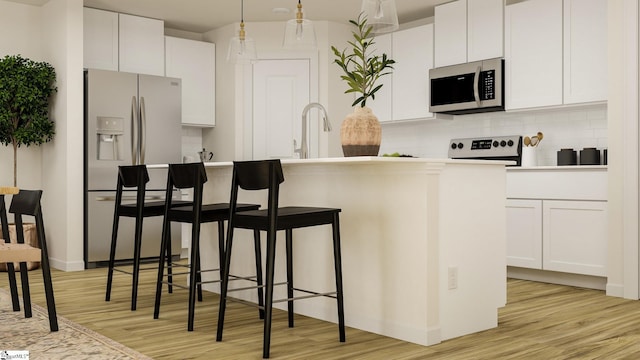 15 Snowmill Rd Unit Ag 4Crane, Woodruff, SC 29388 - kitchen featuring stainless steel fridge with ice dispenser, light wood finished floors, range with electric stovetop, and tasteful backsplash