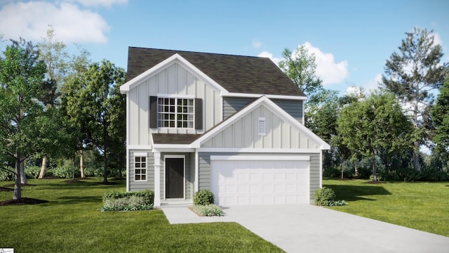 21 Snowmill Rd Unit Ag 7Emerson Ve A, Woodruff, SC 29388 - view of front of home with board and batten siding, a shingled roof, concrete driveway, and a front yard