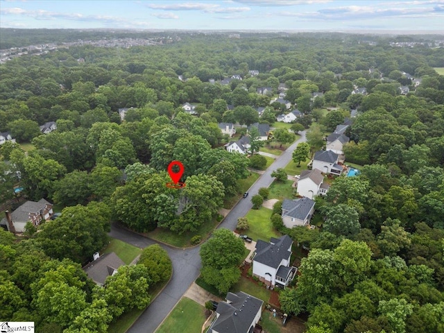 506 Neely Farm Dr, Simpsonville, SC 29680 - aerial view of property's location featuring a heavily wooded area and nearby suburban area