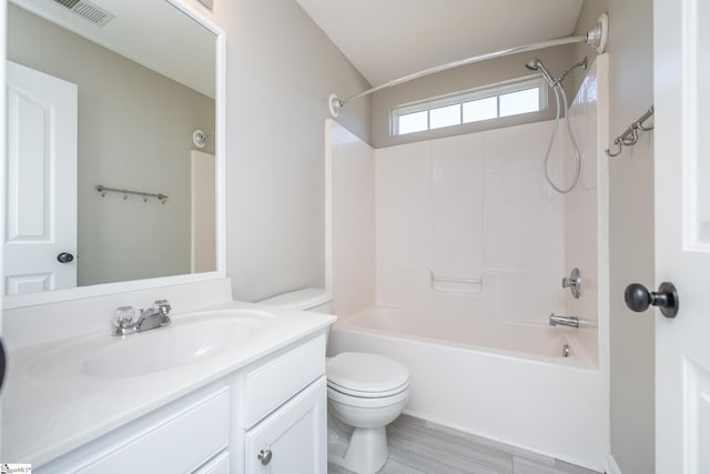 300 Stillwater Ct, Simpsonville, SC 29681 - bathroom featuring toilet, shower / bath combination, vanity, and wood finished floors