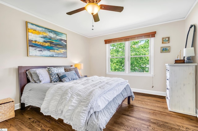101 Kenilworth Ct, Greenville, SC 29615 - bedroom with crown molding, wood finished floors, baseboards, and a ceiling fan