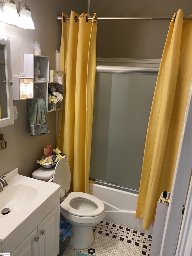 235 Brookwood Ter, Spartanburg, SC 29306 - full bathroom with tile patterned flooring, shower / bath combination with glass door, toilet, and vanity
