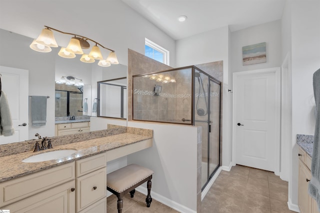 708 Emerald Hill Ct, Simpsonville, SC 29681 - bathroom with a shower stall and vanity