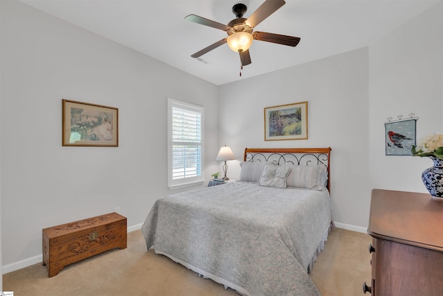 708 Emerald Hill Ct, Simpsonville, SC 29681 - bedroom with light carpet, baseboards, and a ceiling fan