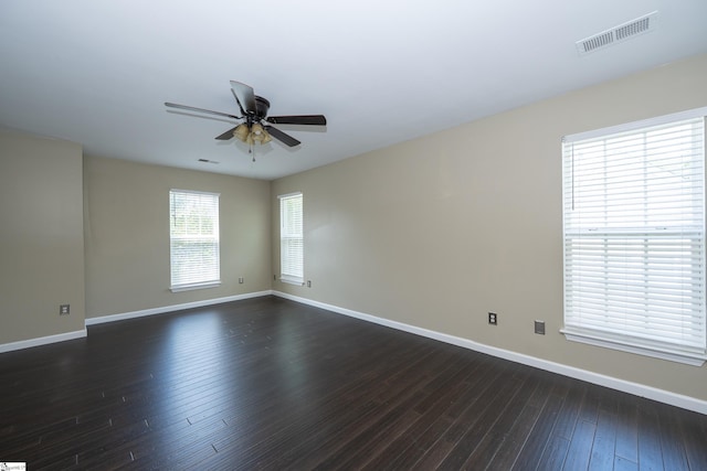 104 White Bark Way, Taylors, SC 29687 - empty room with ceiling fan, baseboards, and dark wood-type flooring