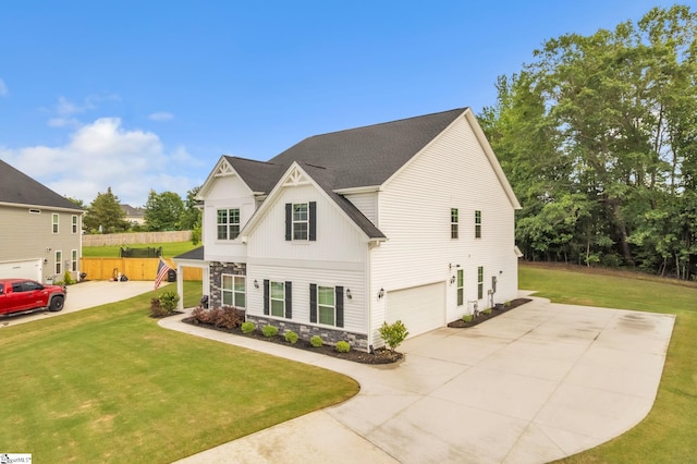 153 Coppermine Dr, Easley, SC 29642 - view of front of property featuring stone siding, a garage, and concrete driveway