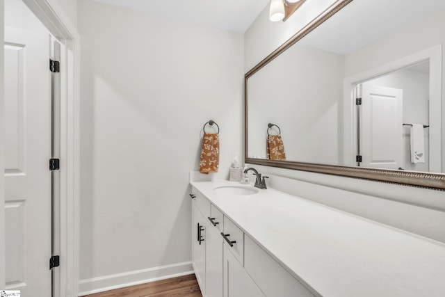 153 Coppermine Dr, Easley, SC 29642 - bathroom with vanity, wood finished floors, and baseboards