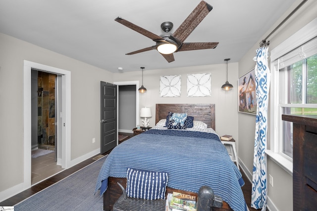 653 R B Baker Dr, Chapin, SC 29036 - bedroom featuring wood finished floors, baseboards, and ceiling fan