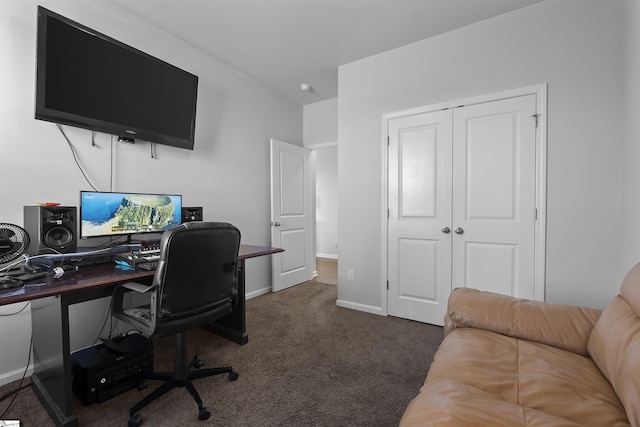 605 Mosque Ln, Lyman, SC 29365 - office area featuring dark carpet and baseboards
