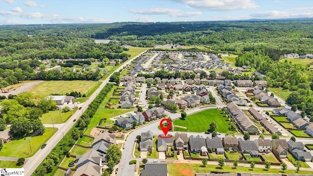 6 Kelvyn St, Greer, SC 29651 - aerial view of residential area featuring a forest
