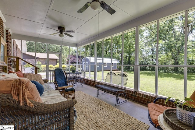 202 Roberta Dr, Greenville, SC 29615 - sunroom / solarium with a ceiling fan and outdoor dining space