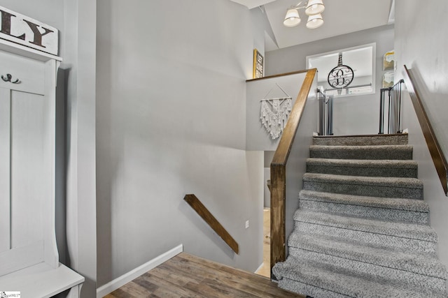 7 Bendingwood Cir, Taylors, SC 29687 - stairs featuring wood finished floors