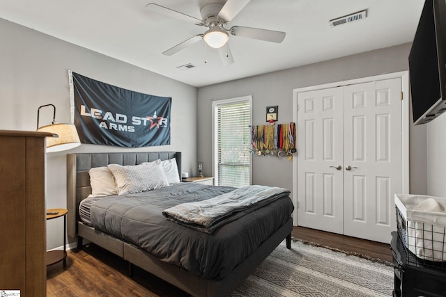 7 Bendingwood Cir, Taylors, SC 29687 - bedroom with wood finished floors, a closet, and ceiling fan