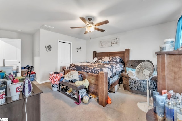 625 Mccormick Ln, Lyman, SC 29365 - carpeted bedroom featuring a closet, a ceiling fan, and baseboards