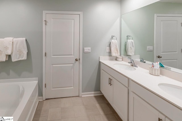 115 Slateford Cir, Piedmont, SC 29673 - full bath with double vanity, a tub, tile patterned floors, and baseboards