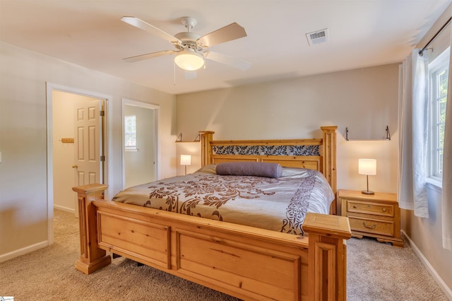 105 Bitternut Ln, Taylors, SC 29687 - bedroom featuring light colored carpet, baseboards, and ceiling fan