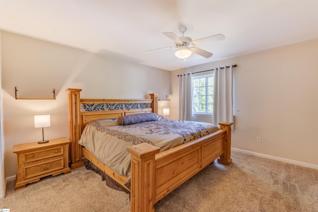 105 Bitternut Ln, Taylors, SC 29687 - bedroom with light carpet, baseboards, and ceiling fan