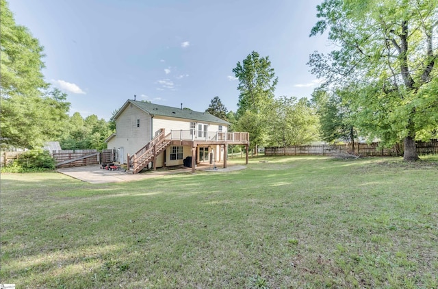105 Bitternut Ln, Taylors, SC 29687 - view of yard with stairway, a deck, and a patio