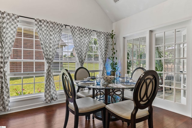 413 Rambling Rose Way, Moore, SC 29369 - dining space featuring lofted ceiling, wood finished floors, and baseboards