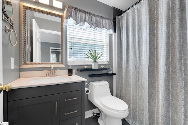 40 Ridgestone Cir, Mauldin, SC 29662 - bathroom with toilet, vanity, and a shower with shower curtain