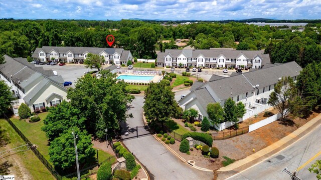 40 Ridgestone Cir, Mauldin, SC 29662 - aerial perspective of suburban area with a pool area and a forest