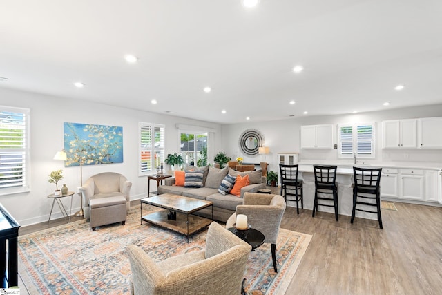 5 Timberwild Dr, Greenville, SC 29605 - living area with recessed lighting, light wood-style floors, and baseboards