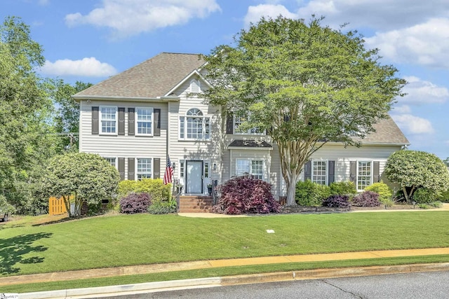 colonial house with a front yard