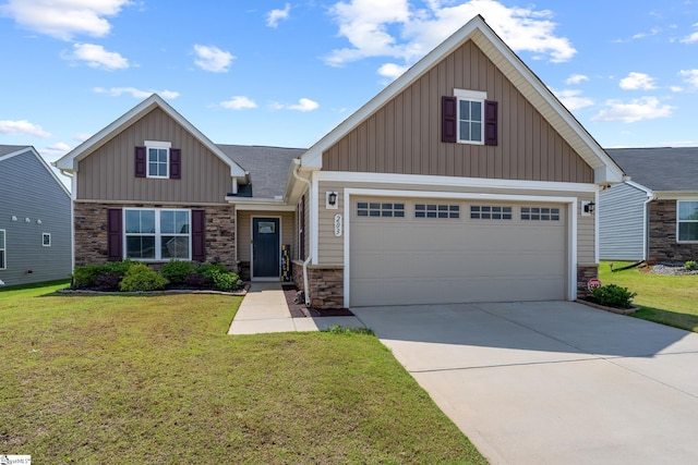 203 Bending Branch Rd, Greenville, SC 29605 - craftsman-style house with stone siding, board and batten siding, and concrete driveway