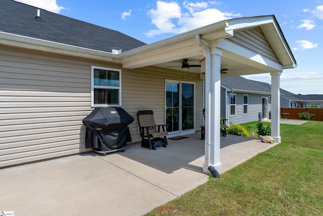 203 Bending Branch Rd, Greenville, SC 29605 - view of patio with grilling area and a ceiling fan