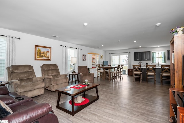 203 Bending Branch Rd, Greenville, SC 29605 - living room with light wood-style floors, healthy amount of natural light, and recessed lighting