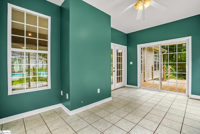 1298 Moorehead Pl, Pendleton, SC 29670 - tiled spare room with baseboards and ceiling fan