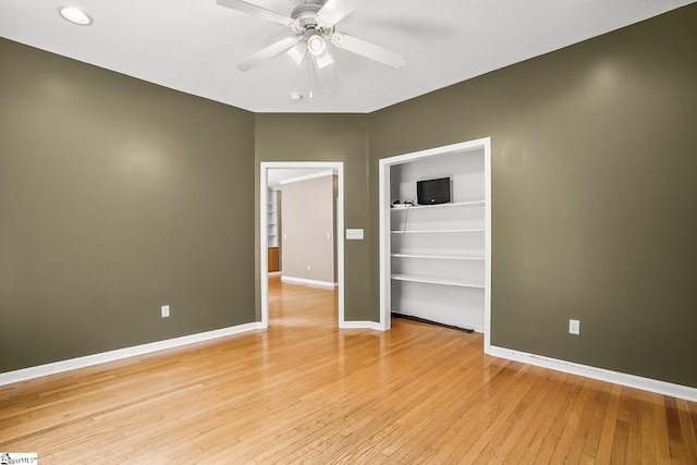 1298 Moorehead Pl, Pendleton, SC 29670 - unfurnished bedroom with baseboards, light wood-style floors, a closet, and ceiling fan