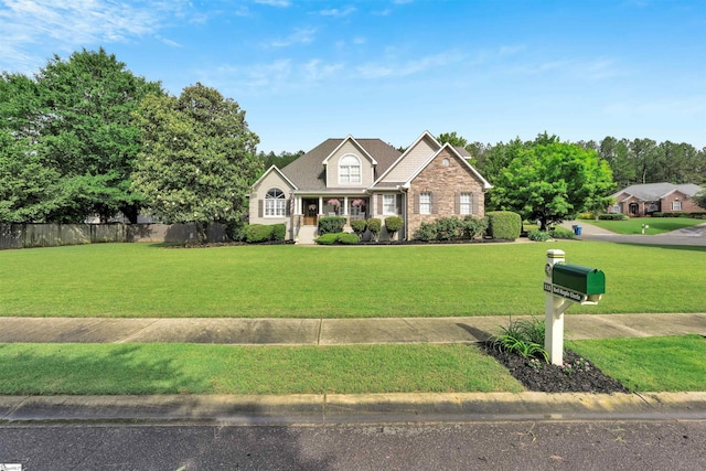 traditional-style house with brick siding