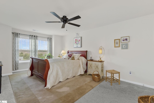 305 Yellow Fox Rd, Greer, SC 29650 - carpeted bedroom featuring baseboards and ceiling fan
