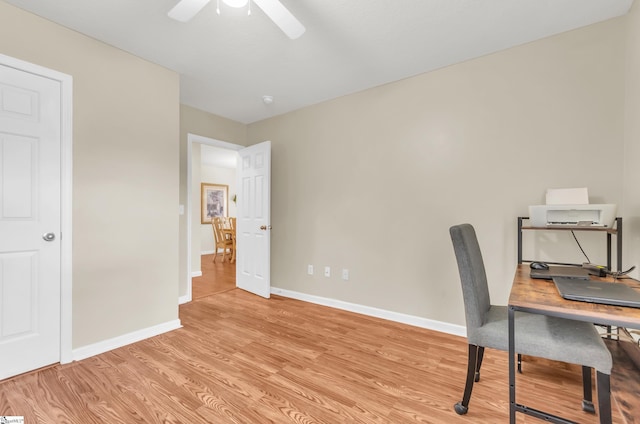 239 Walcott Dr, Lyman, SC 29365 - office featuring light wood finished floors, ceiling fan, and baseboards