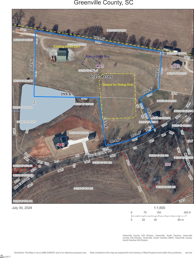 4941 Jug Factory Rd, Campobello, SC 29322 - aerial overview of property's location